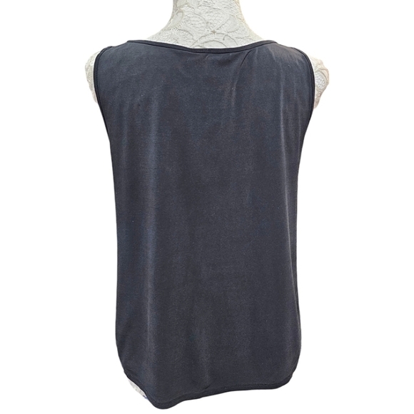 Eileen Fisher Black 100% Silk Georgette Top Capsule Wardrobe Classic Style M - Picture 4 of 10